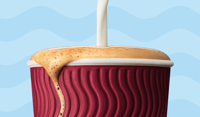Costa Coffee takeaway cup with milk