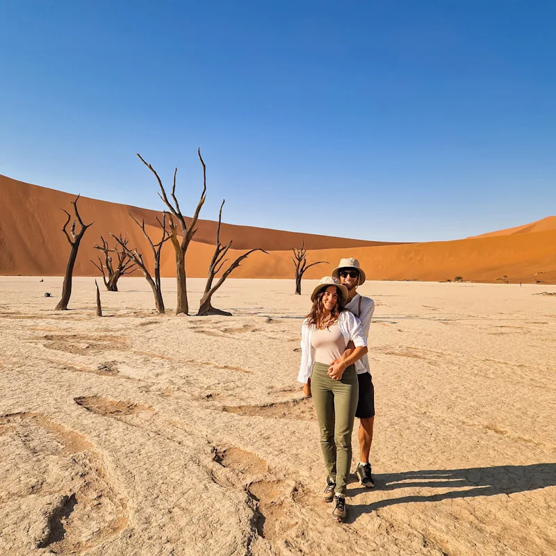 The salt pan of Deadvlei in Namibia