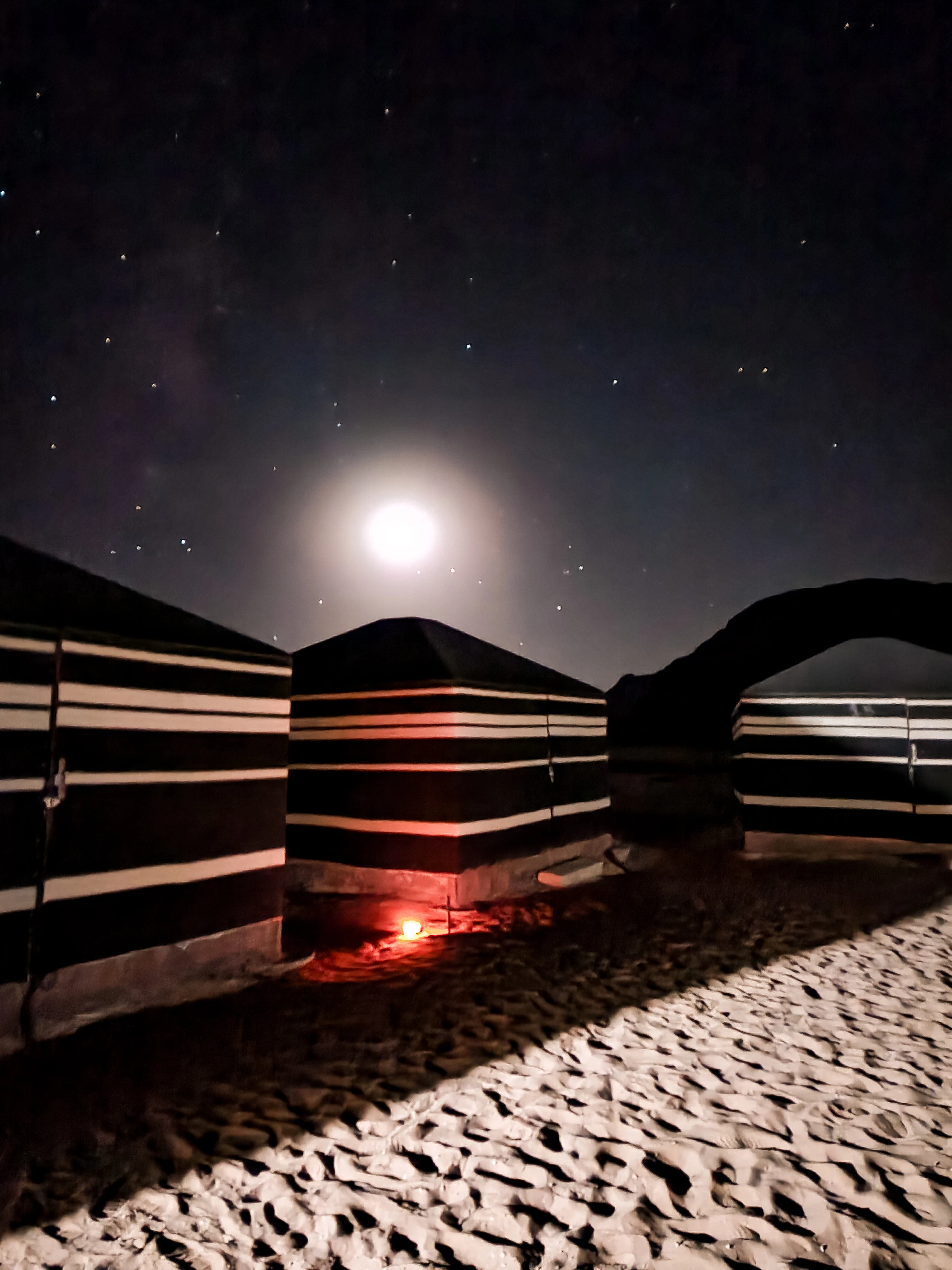 Our camp at night, Wadi Rum