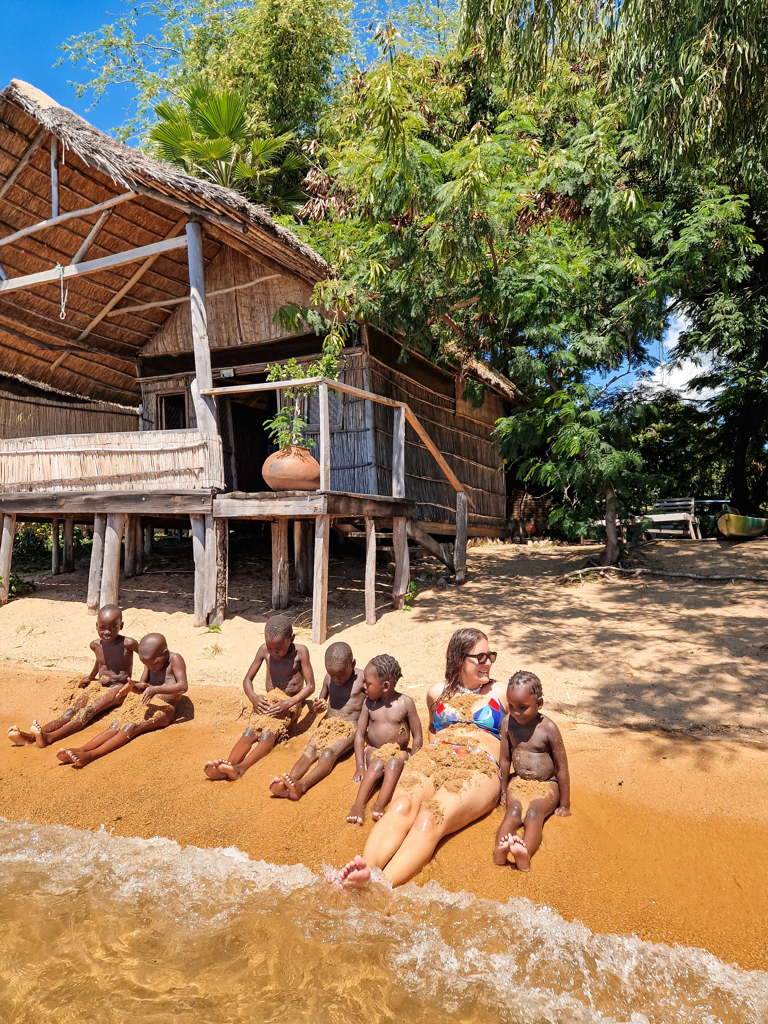 Lisa and the kids of Cape Maclear