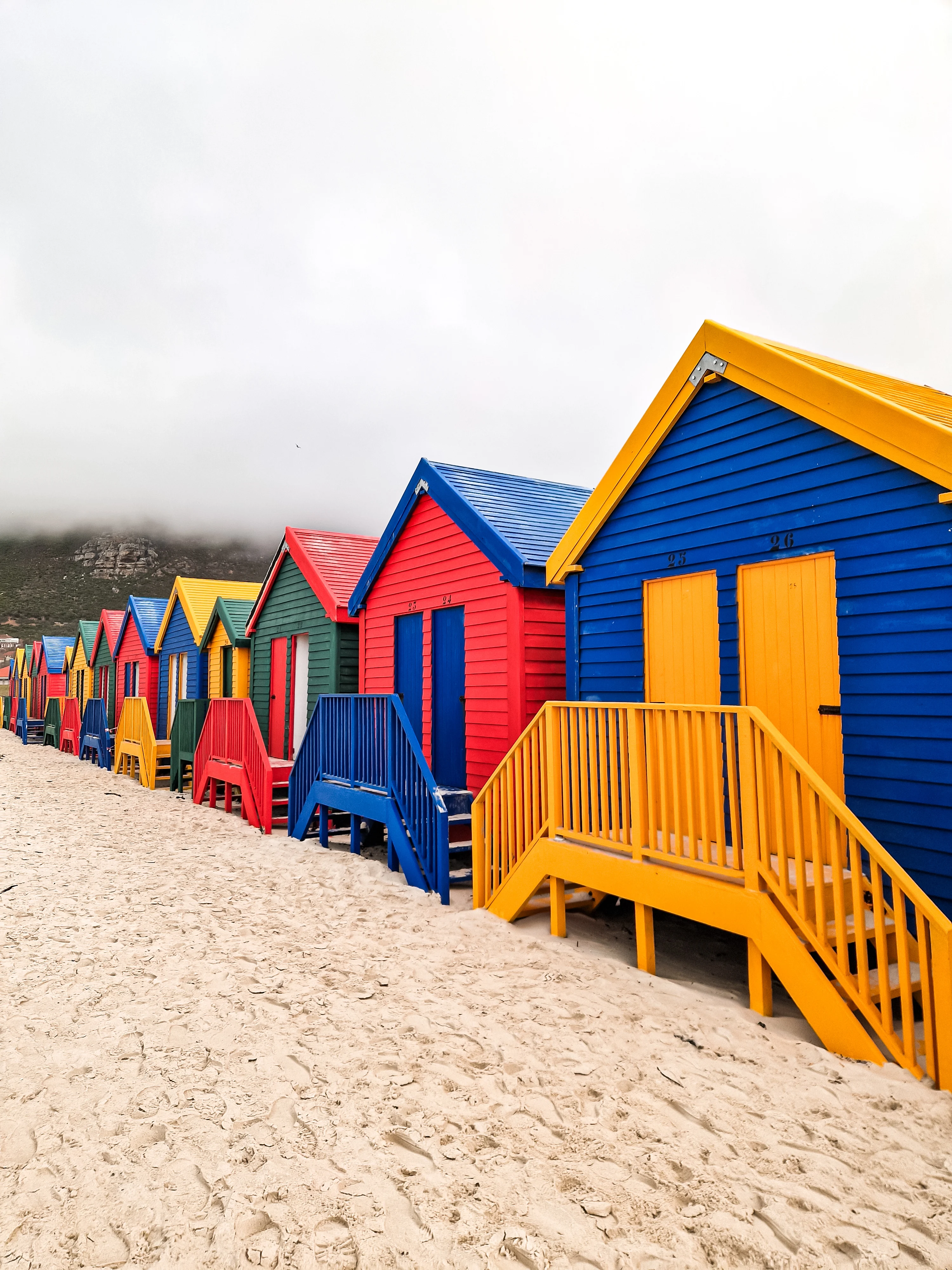 Colorful beach cabins of Muizenberg