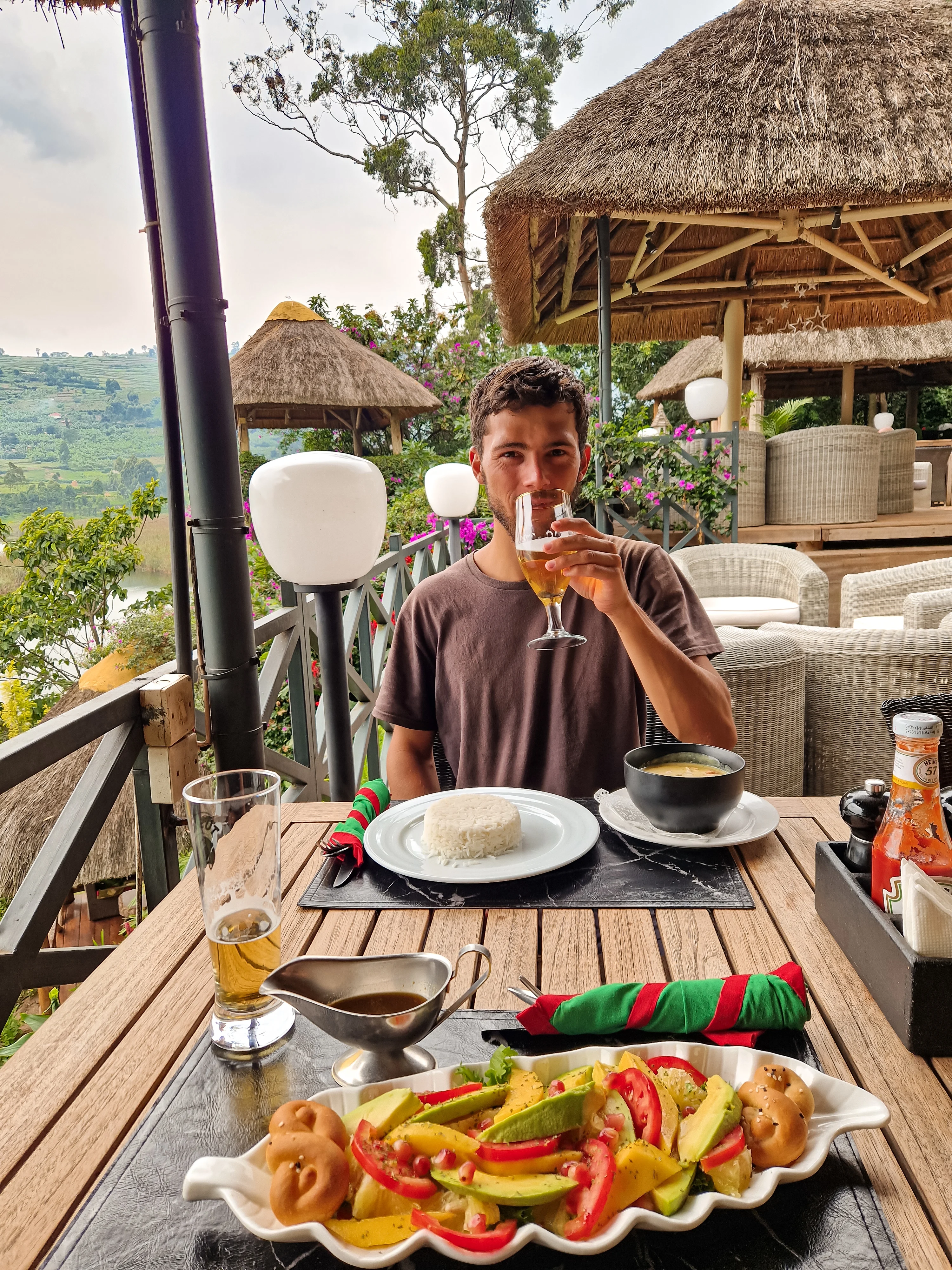 Great lunch at Birdnest, with a view on Lake Bunyonyi