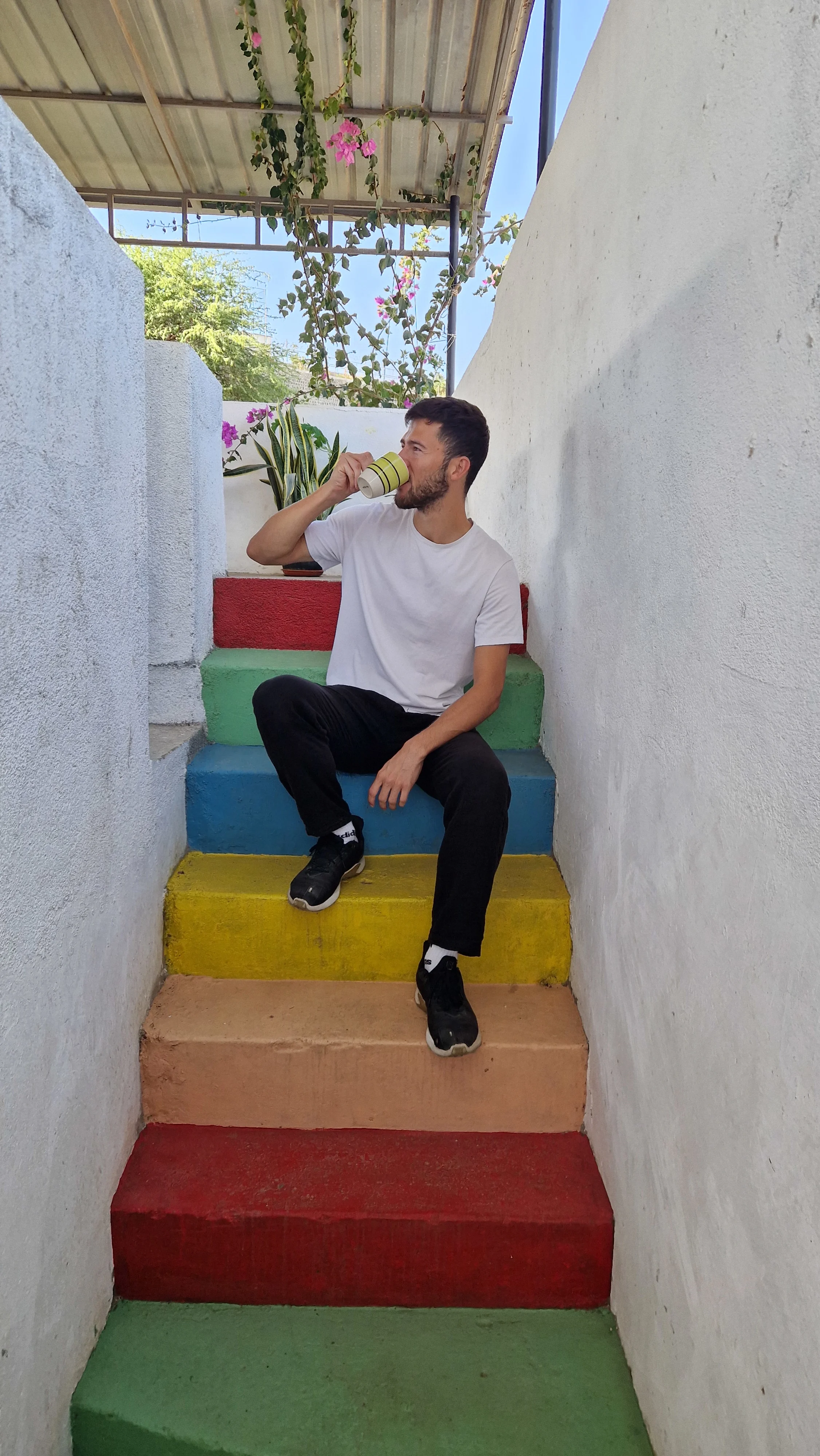 Our colorful guesthouse for the first night in Praia