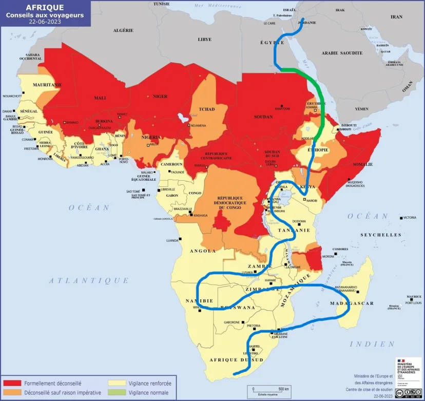 Conseils voyageurs Afrique - 22/06/2023