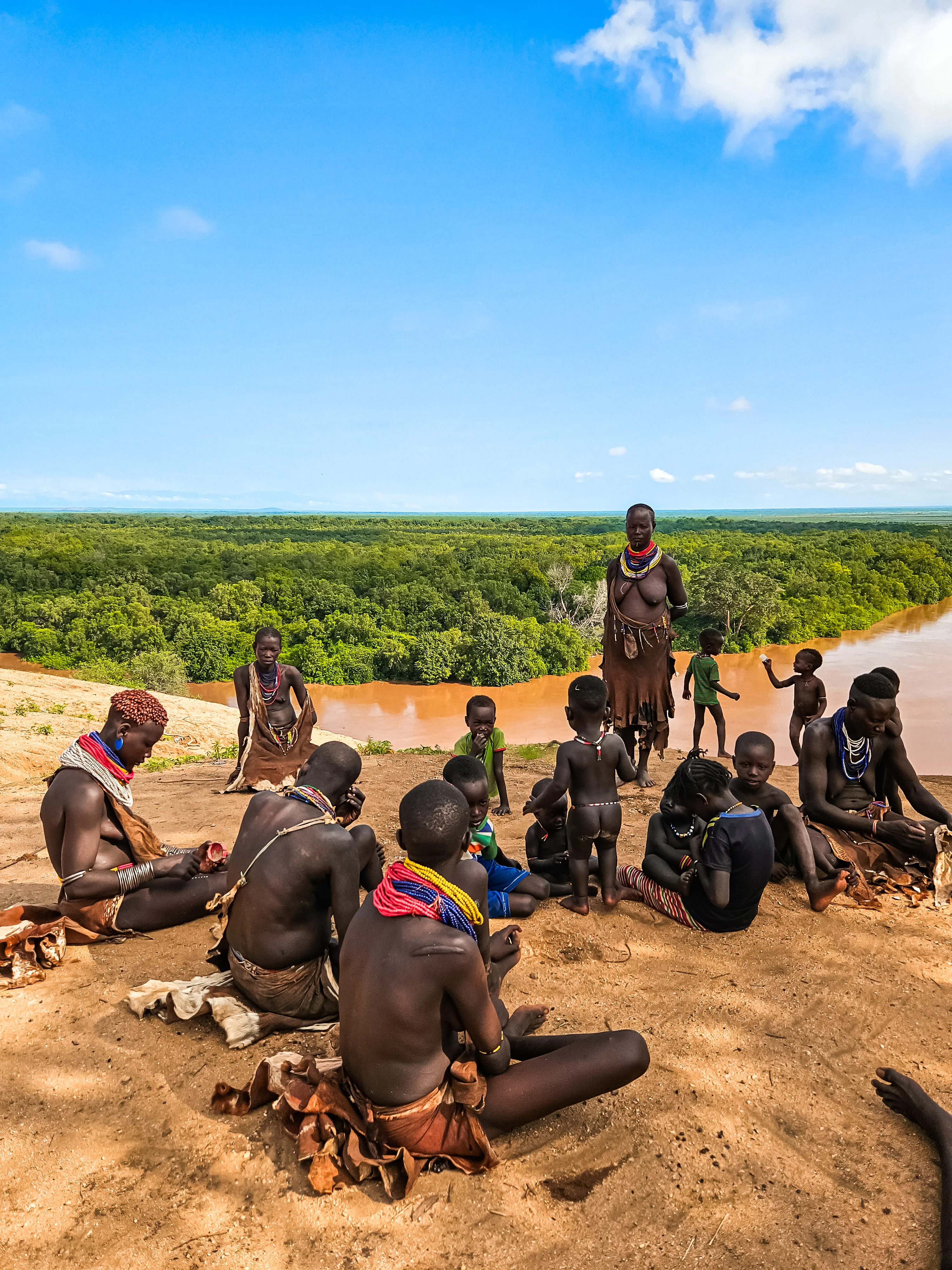 The Karo tribe, with the Omo river behind