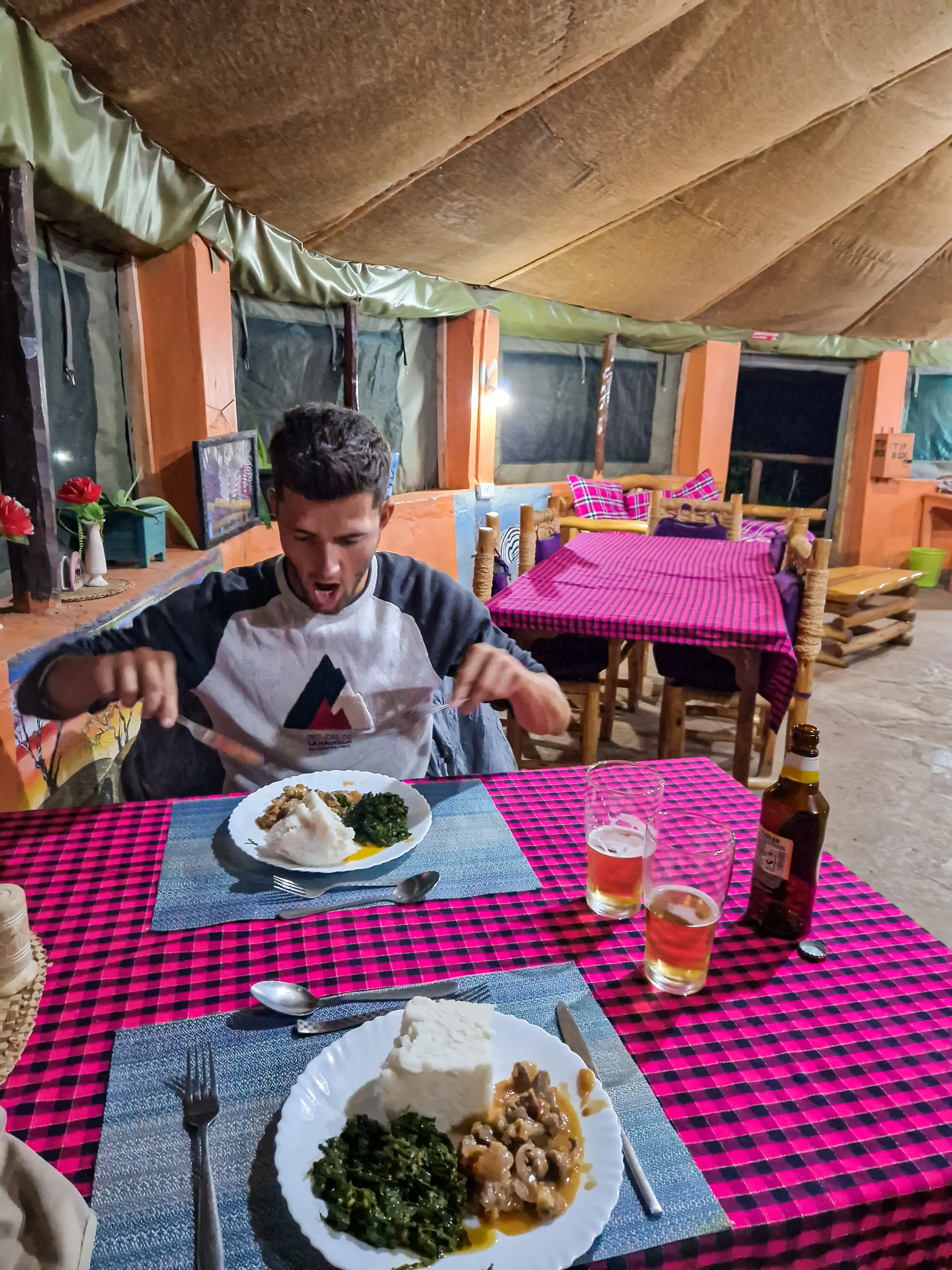 Dinner at crocodile camp