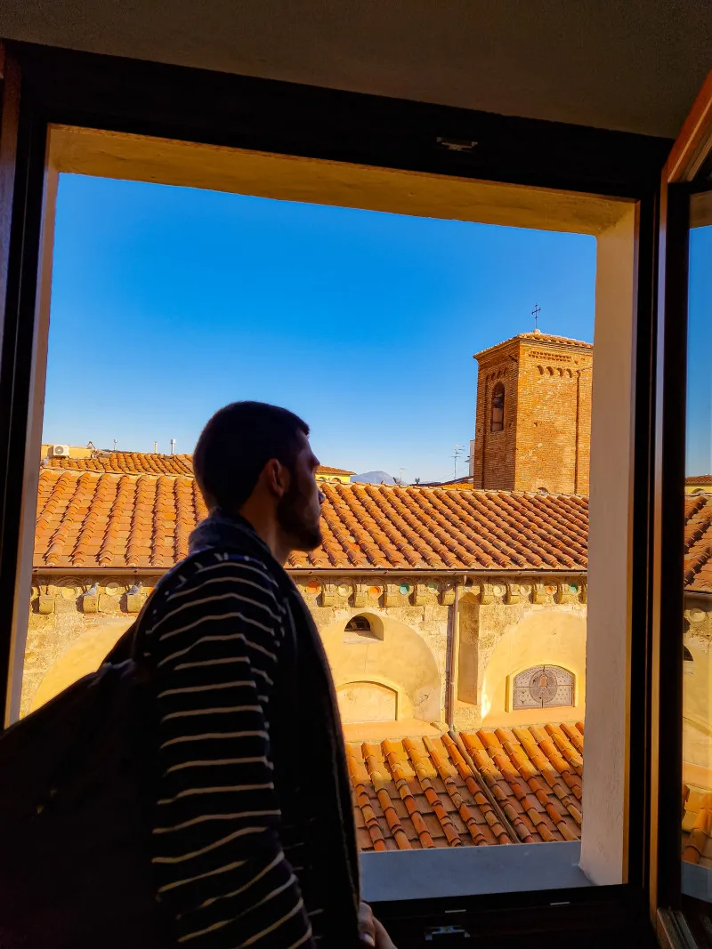 Pisa window - view from hotel Verdi