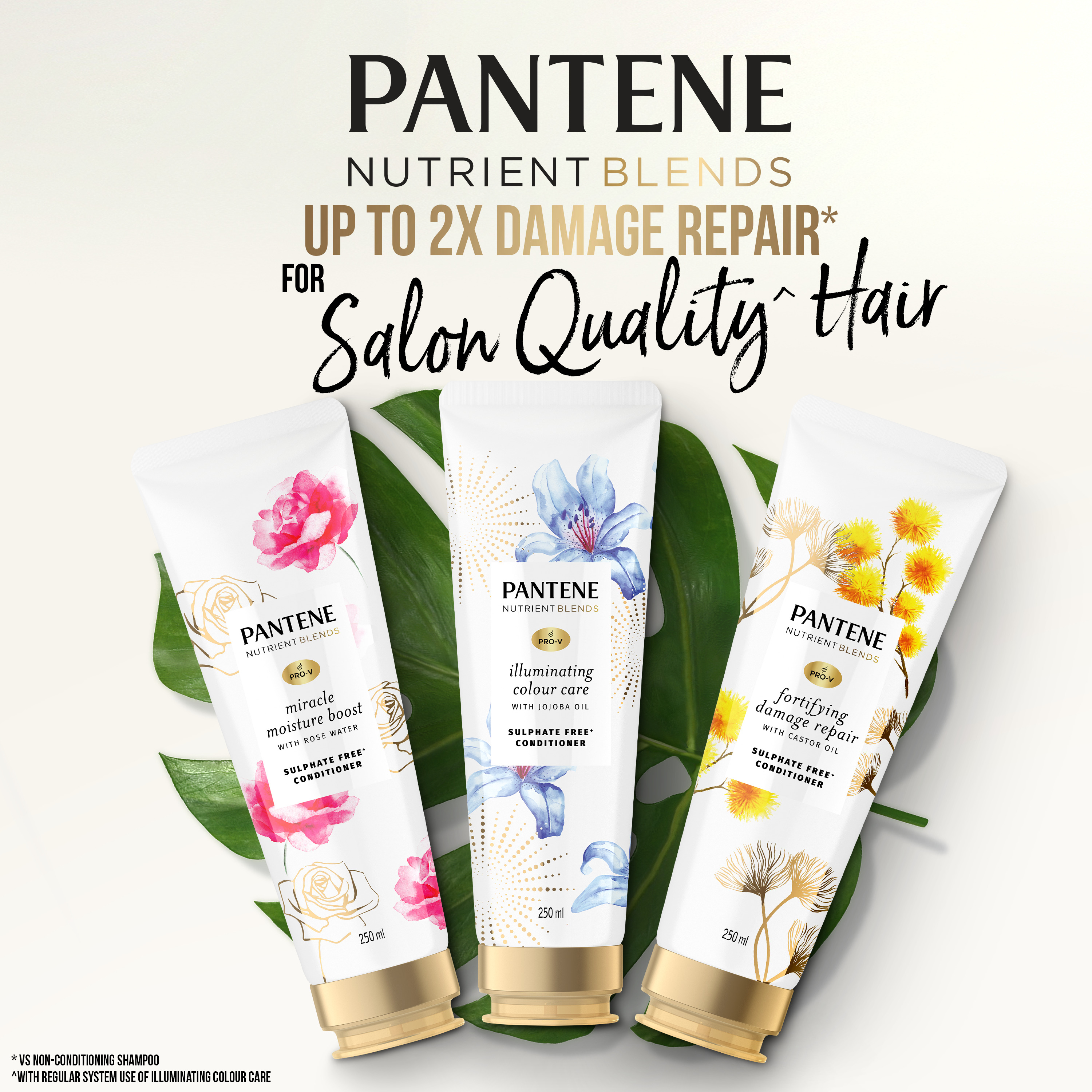 Pantene Nutrient Blends conditioner with Pro-V and Nutriplex for up to 2X damage repair