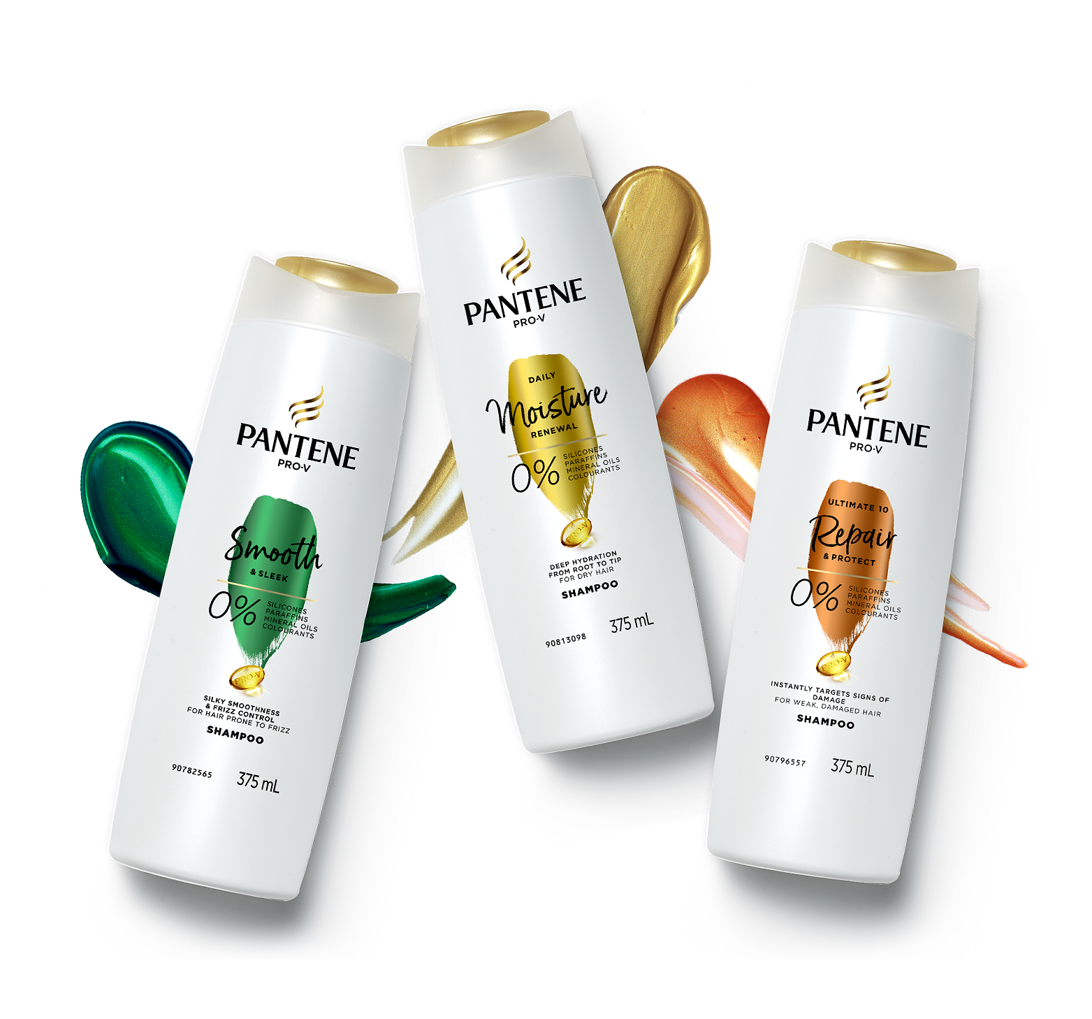 Pantene Pro-V shampoos for all hair types with Smooth & Sleek, Nutrient Oils