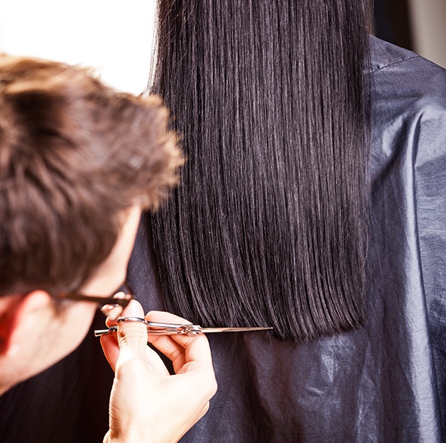 trimming hair