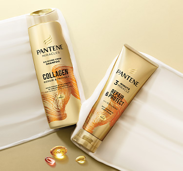 Pantene Miracle Series collagen shampoo and repair treatment for damaged hair repair smoothness and shine