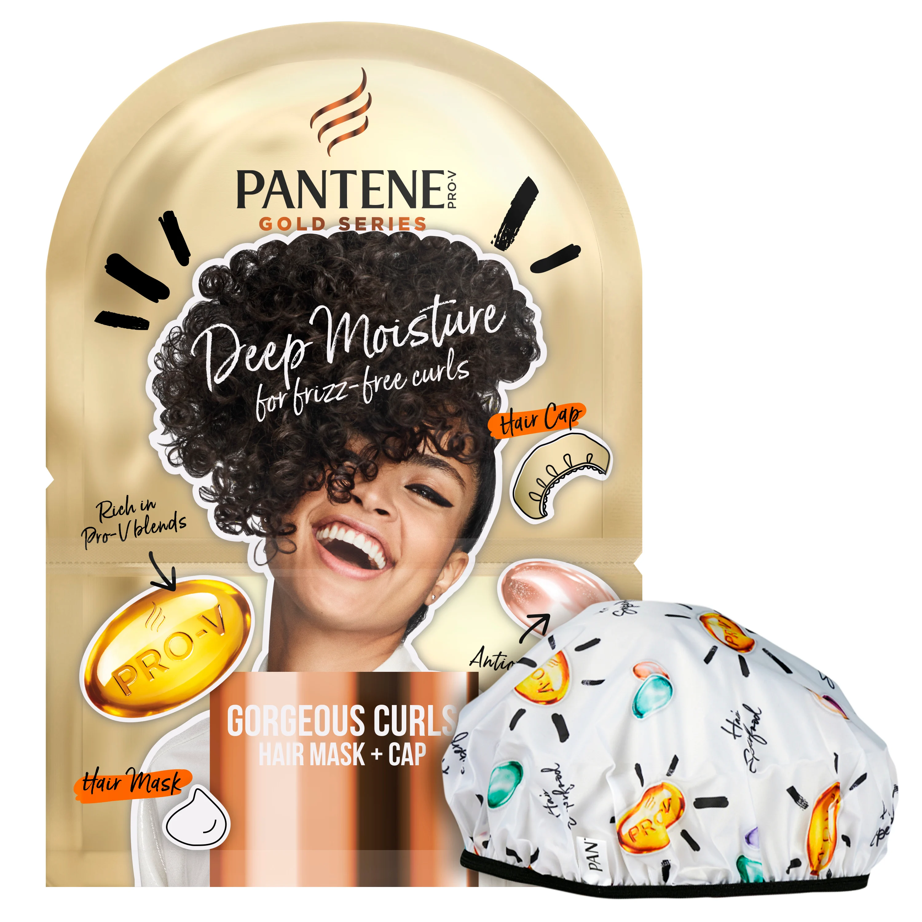 Gold series deep moisture hair mask for frizz control and curl hydration