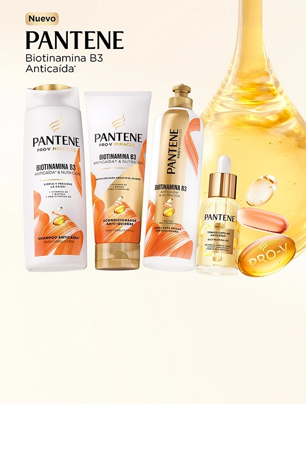 Línea de productos Pantene Biotinamida B3 Anticaída. 