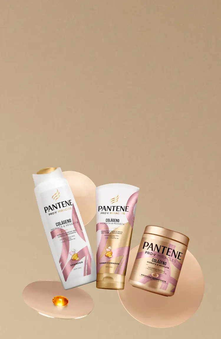 Shampoo, Condicionador e Máscara da Coleção Hidrata e Resgata com Colágeno e Biotina da Pantene