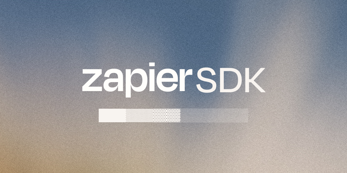 Zapier SDK wordmark on a soft green background