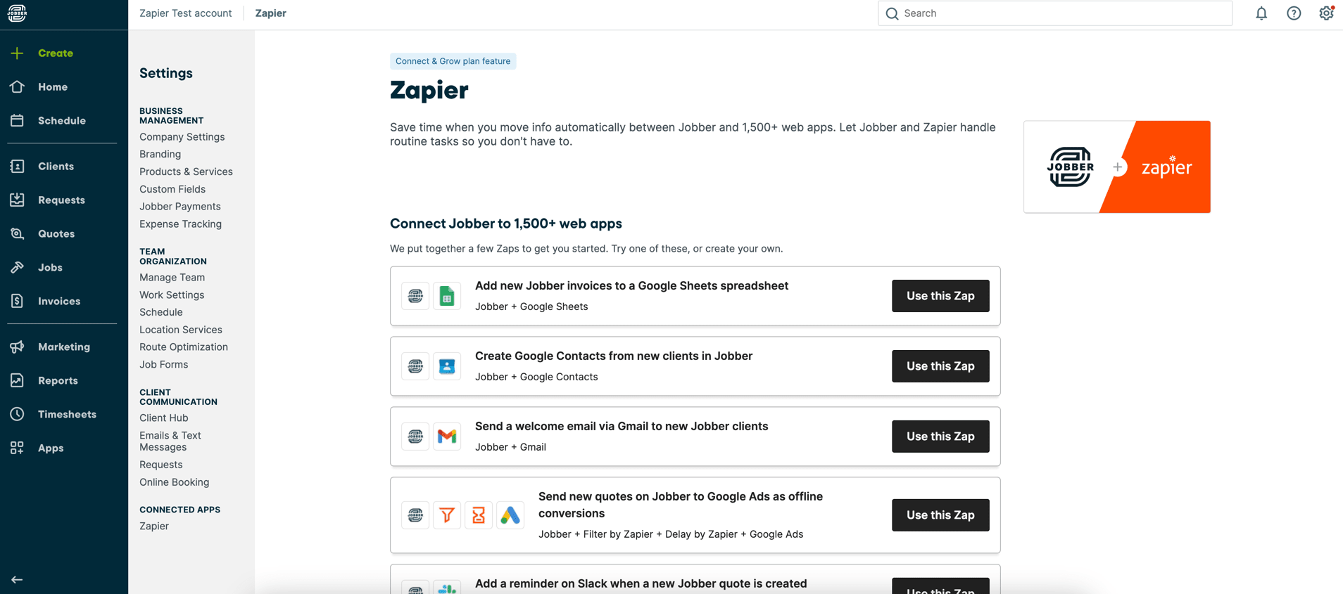 Gallery thumbnail for the Jobber partner embed page