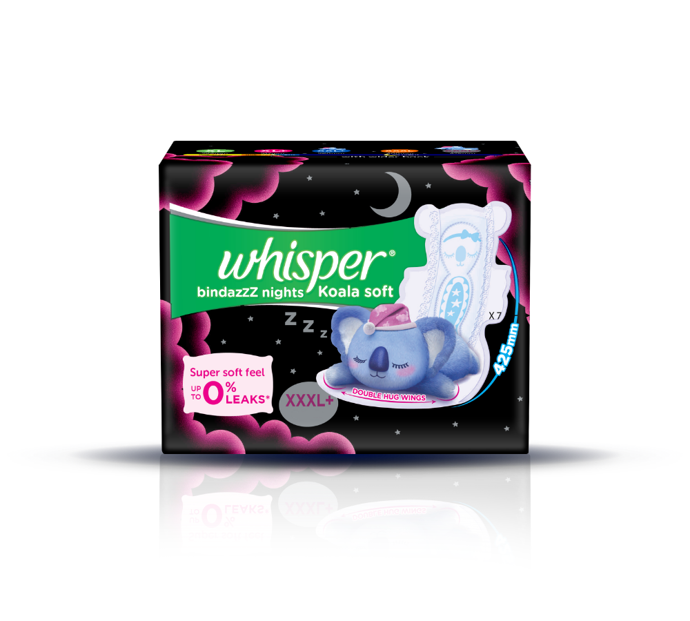 Whisper Bindazzz Night Period Panty|6 M-L Panties|upto 0% Leaks|360 degree  leaka