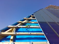 Dacheindeckung Speichergebäude mit Photovoltaik System Thyssen Krupp Solartec