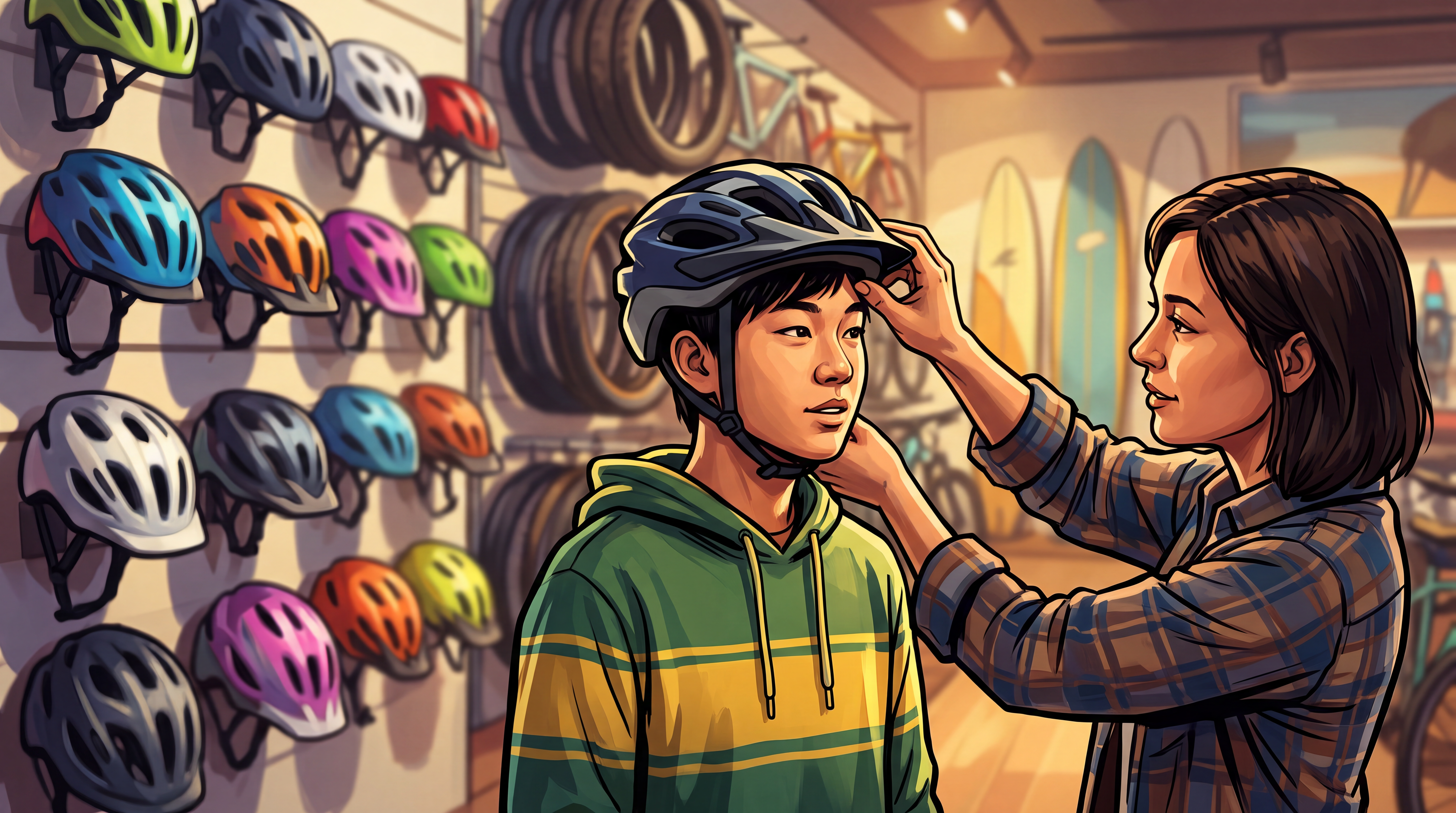 Trying helmets on in the shop is the only way to know one actually fits.