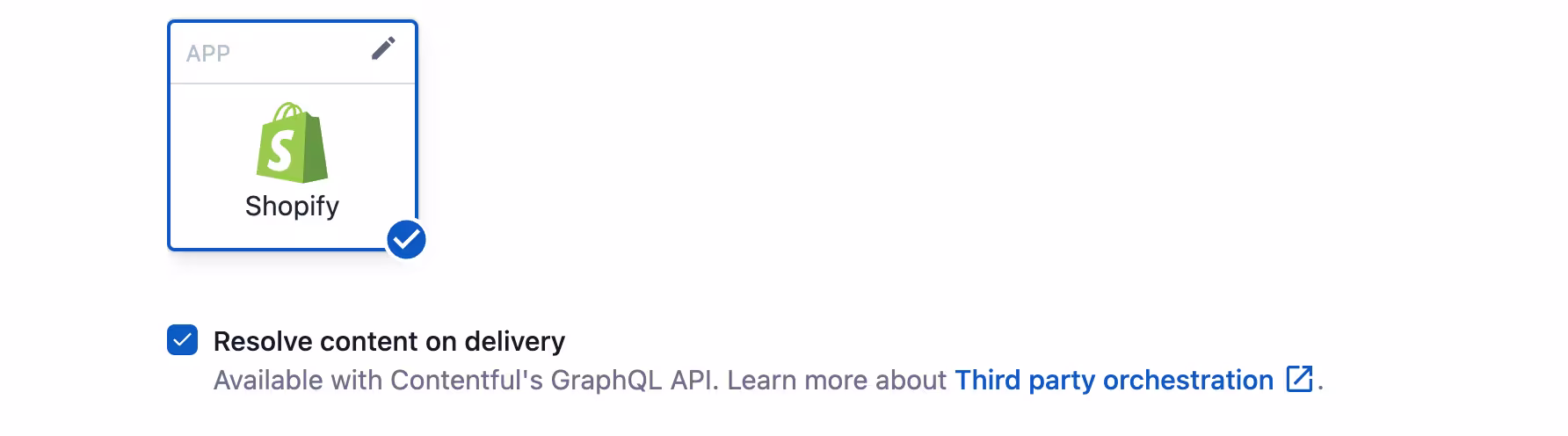 Resolve Shopify Content with Third party orchestration