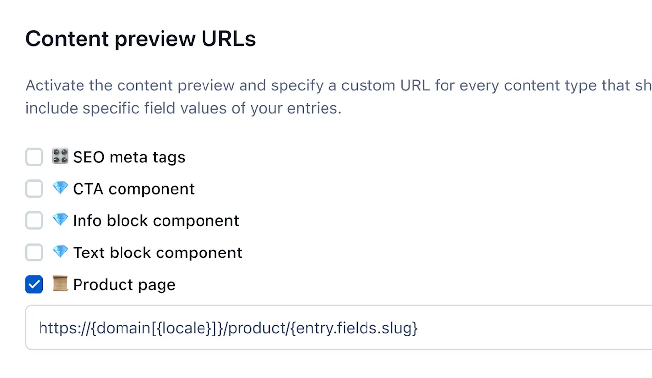 Content preview URL with locale-based custom preview tokens