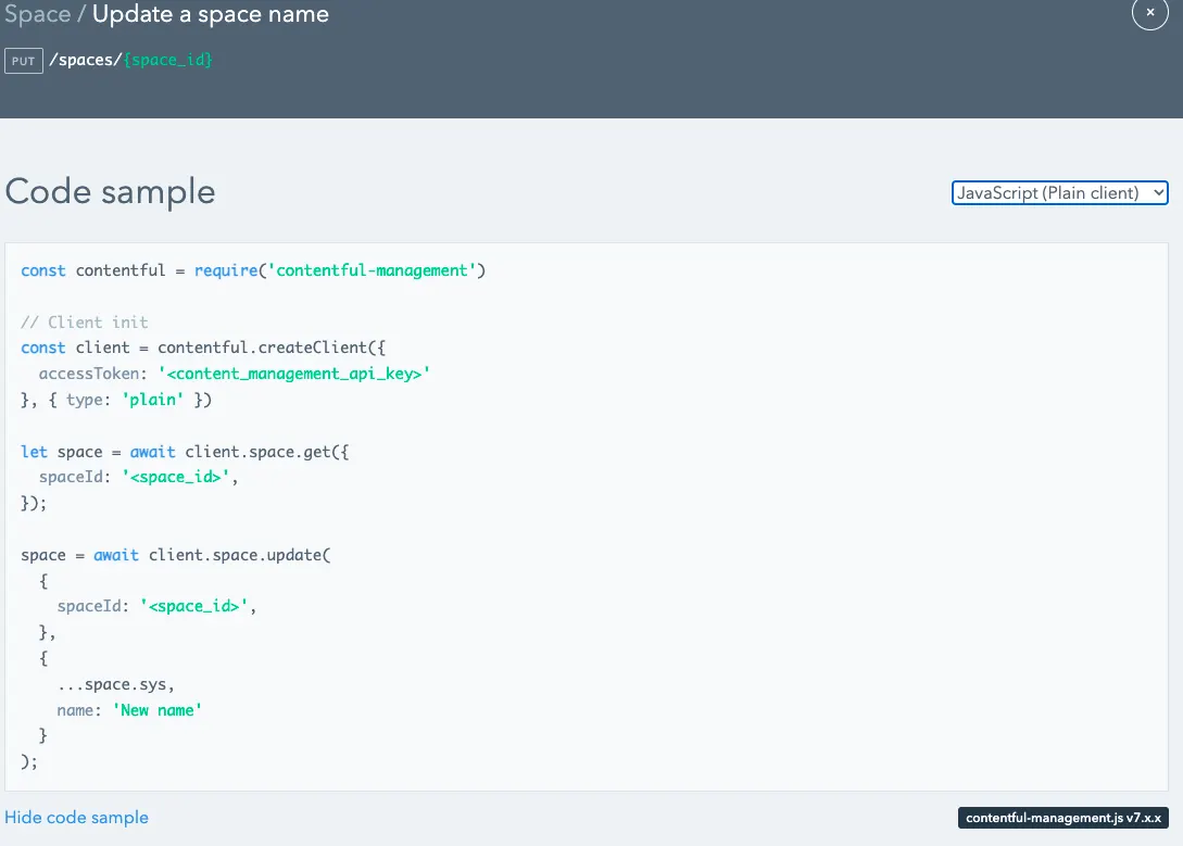 Plain Client Snippet