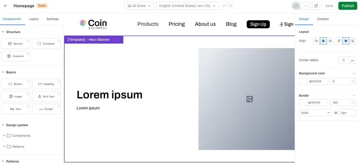 Editable Patterns - Contentful Studio 