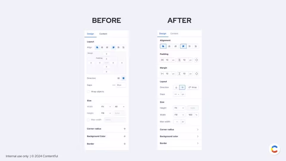 Design properties update
