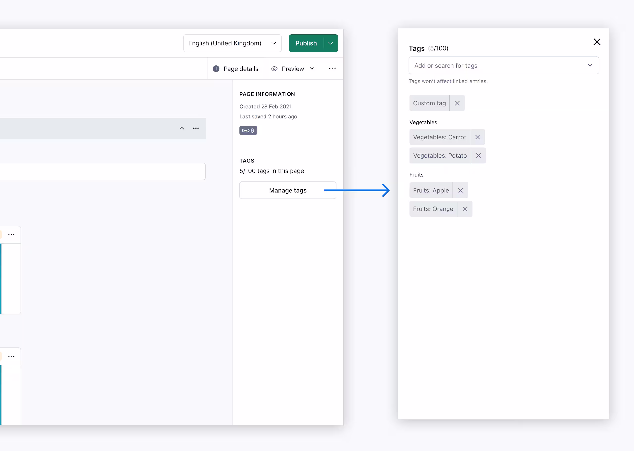 Add tags to Compose pages image