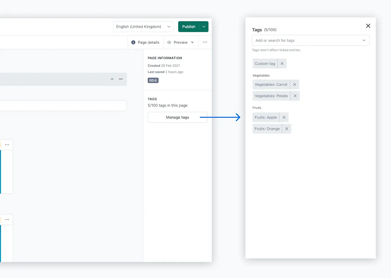 Add tags to Compose pages image