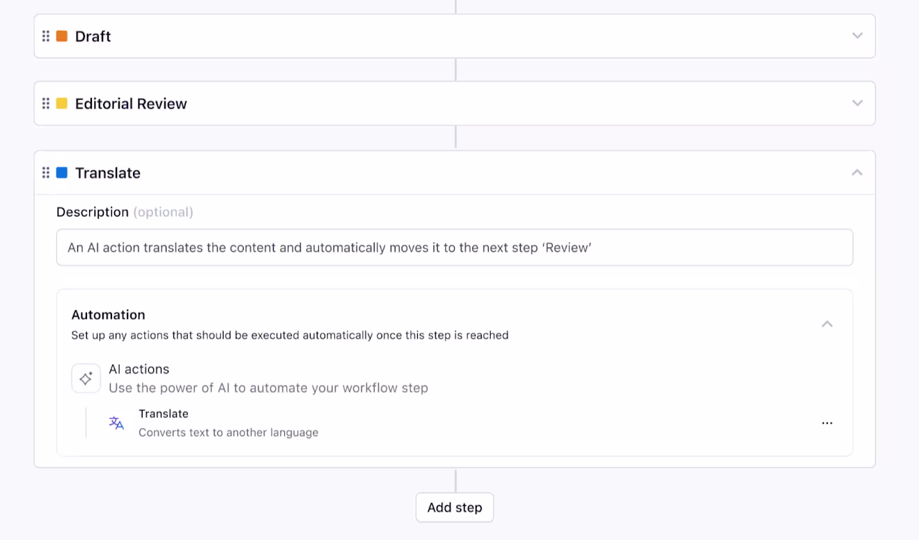 workflows ai actions steps