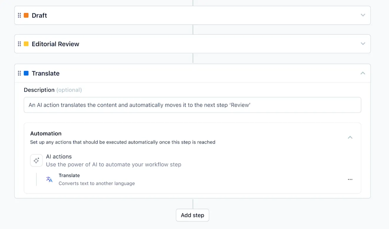 workflows ai actions steps