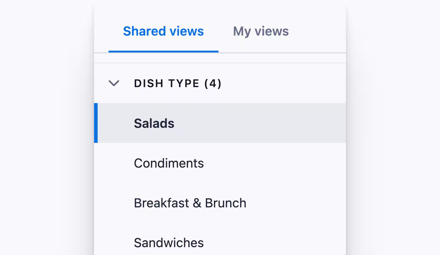 Views and folders in the Contentful web app