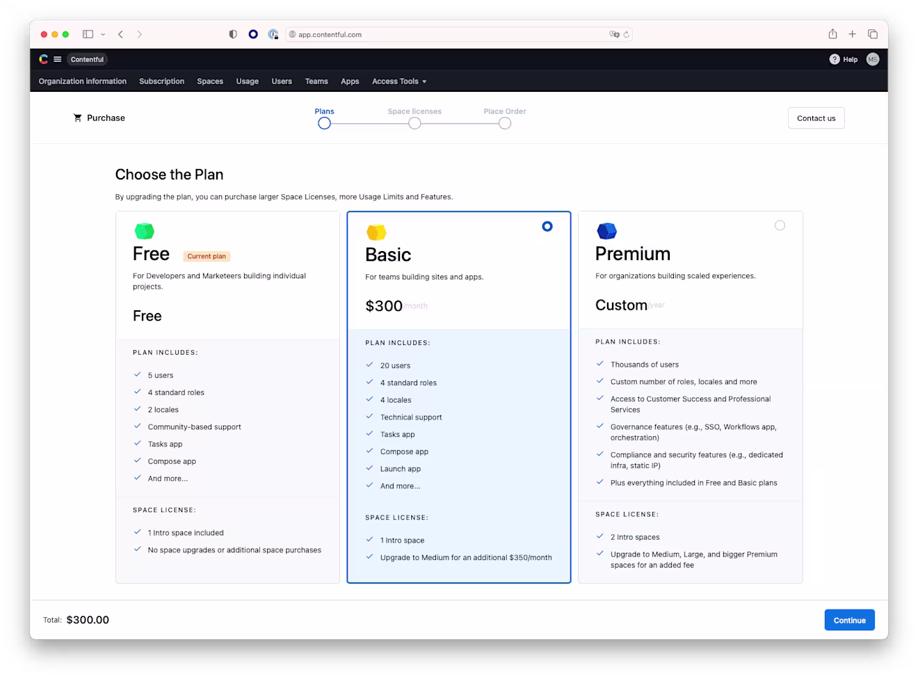 Contentful new checkout experience