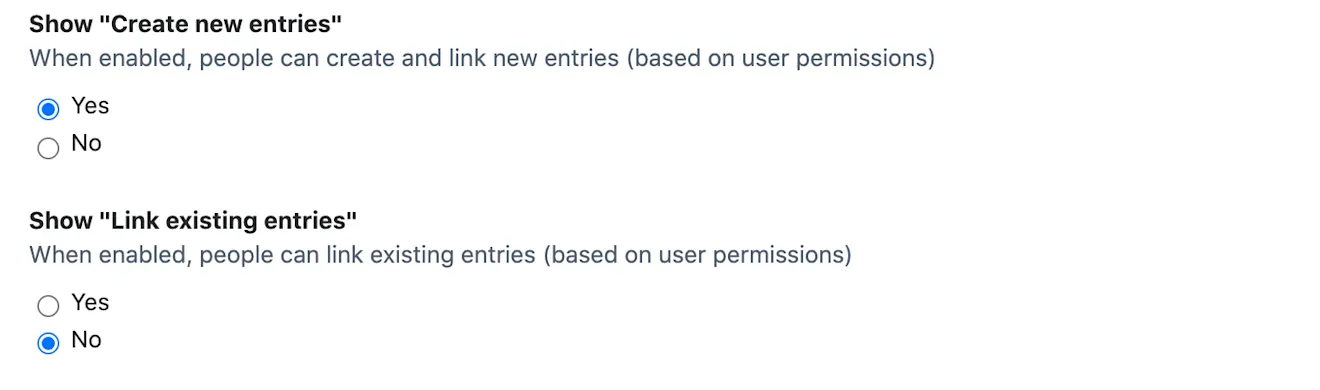 Reference links appearance settings