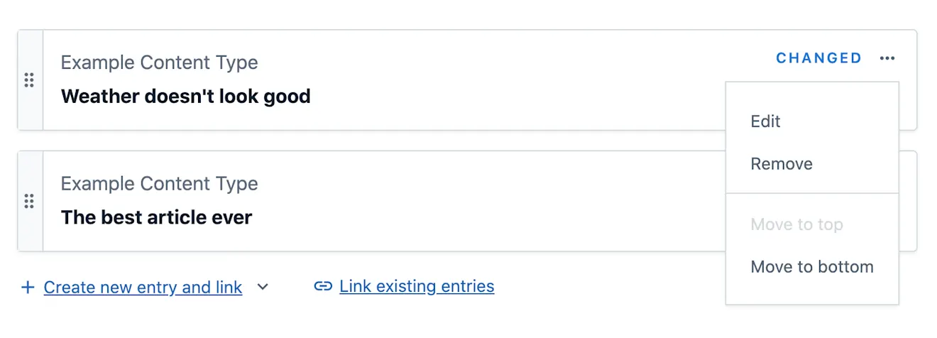 New reference card actions