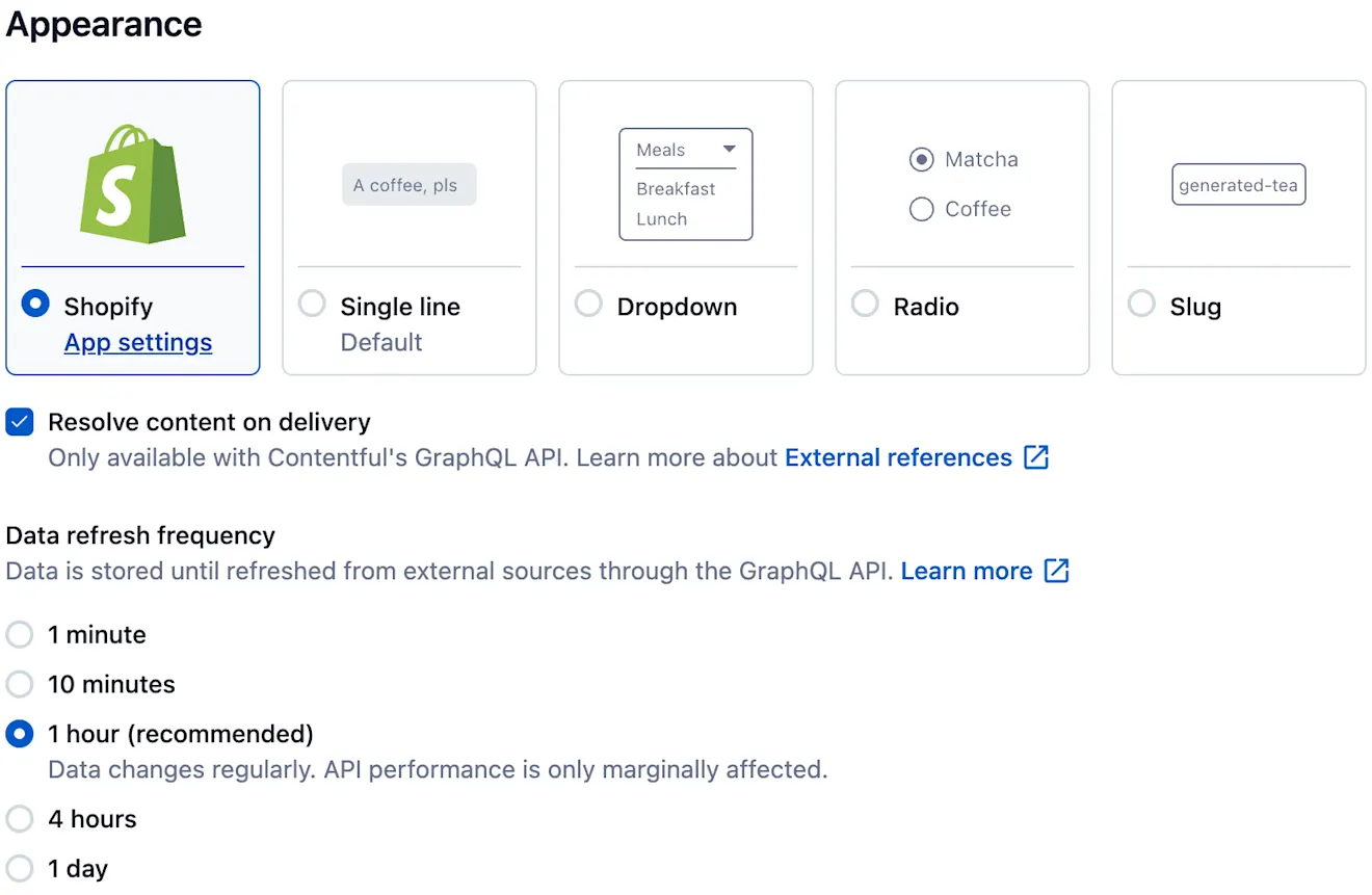 Configure Data refresh frequency