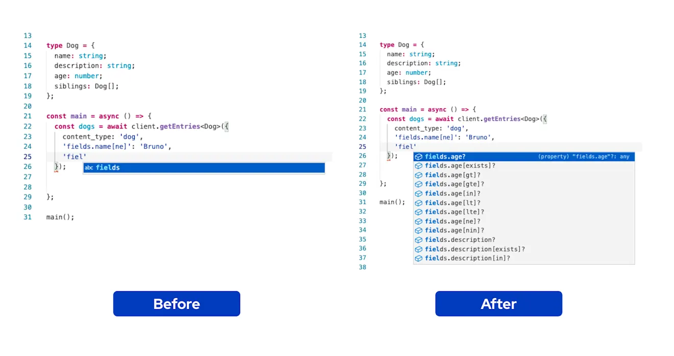 contentful.js v10 beta - query types
