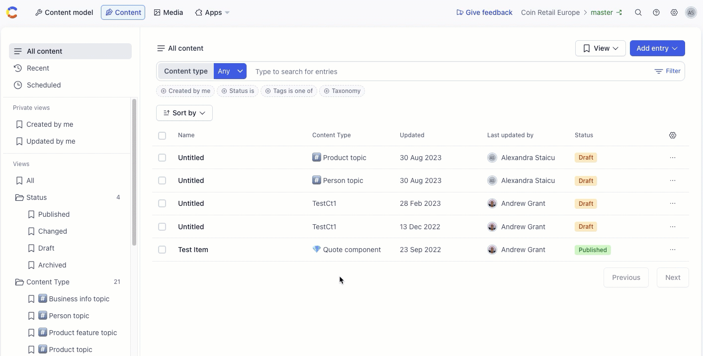 Usage page in the Space settings