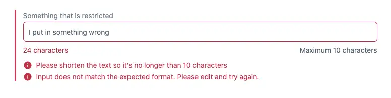 Restricted field with error
