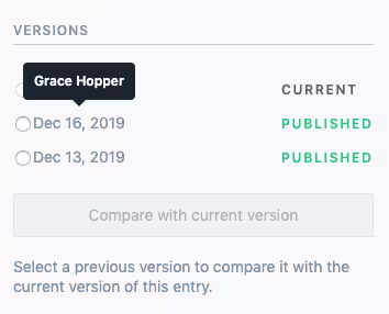 Version list improvement