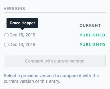 Version list improvement