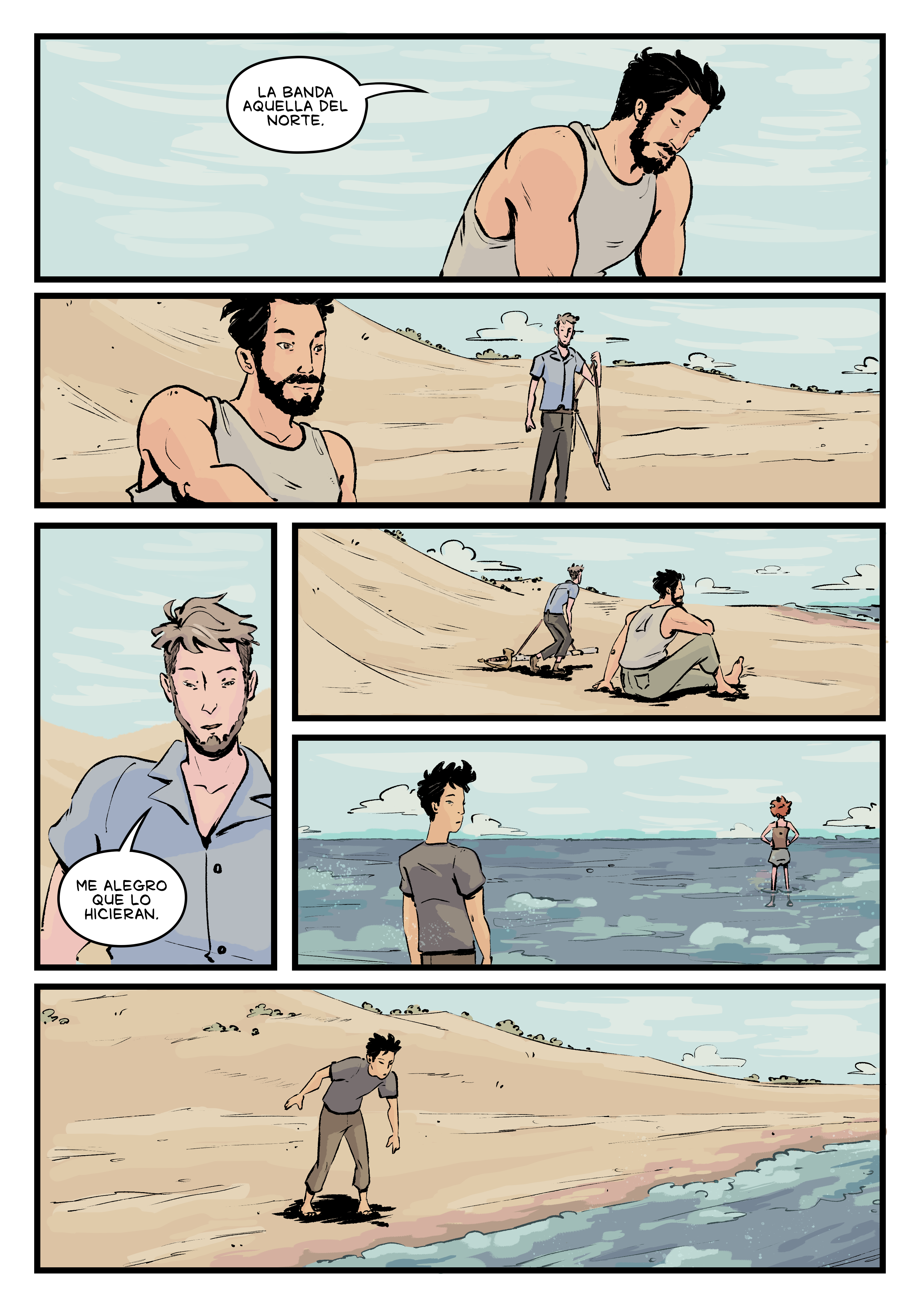 Pagina del cómic. La transcripción completa del contenido se encuentra debajo.