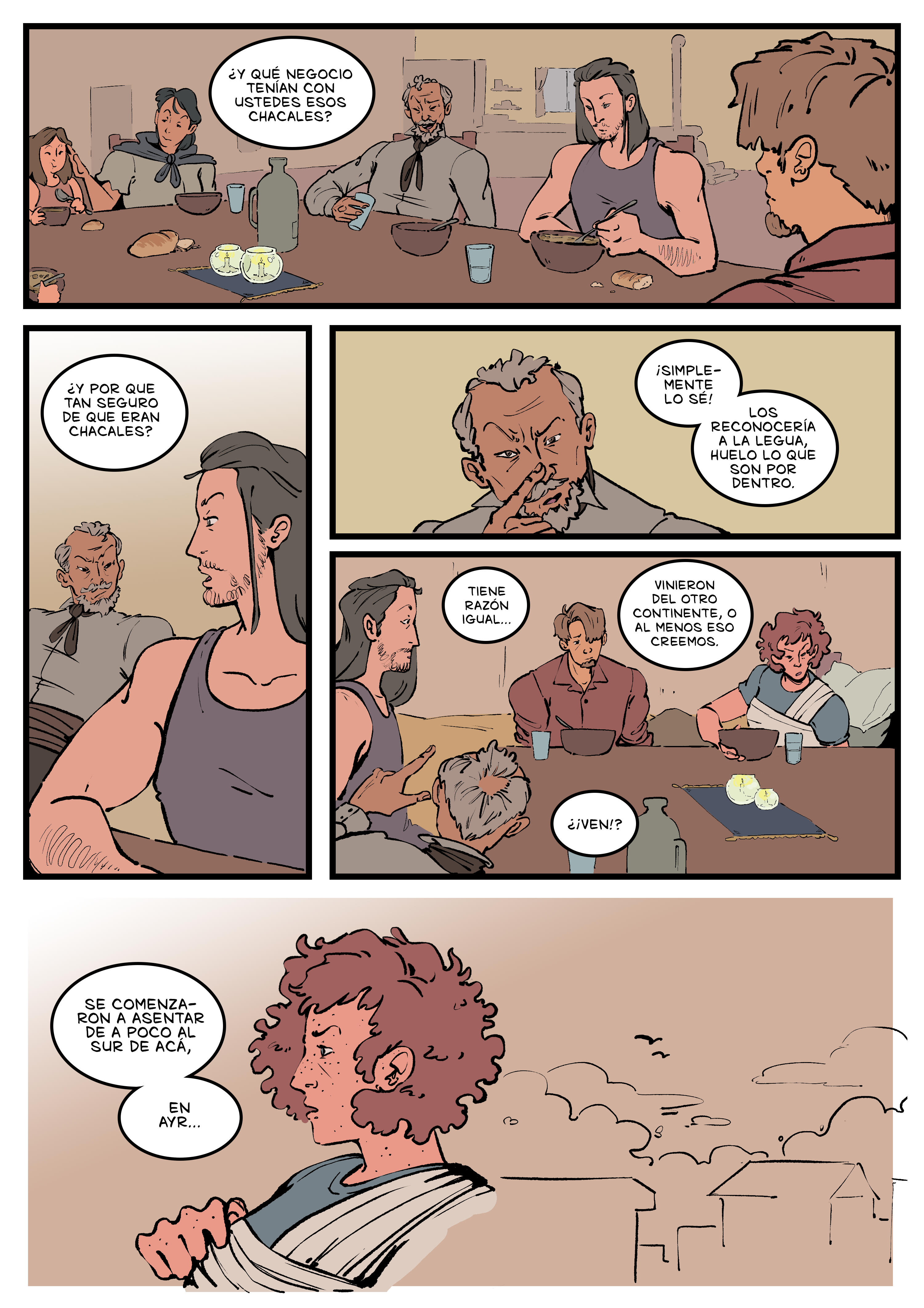 Pagina del cómic. La transcripción completa del contenido se encuentra debajo.