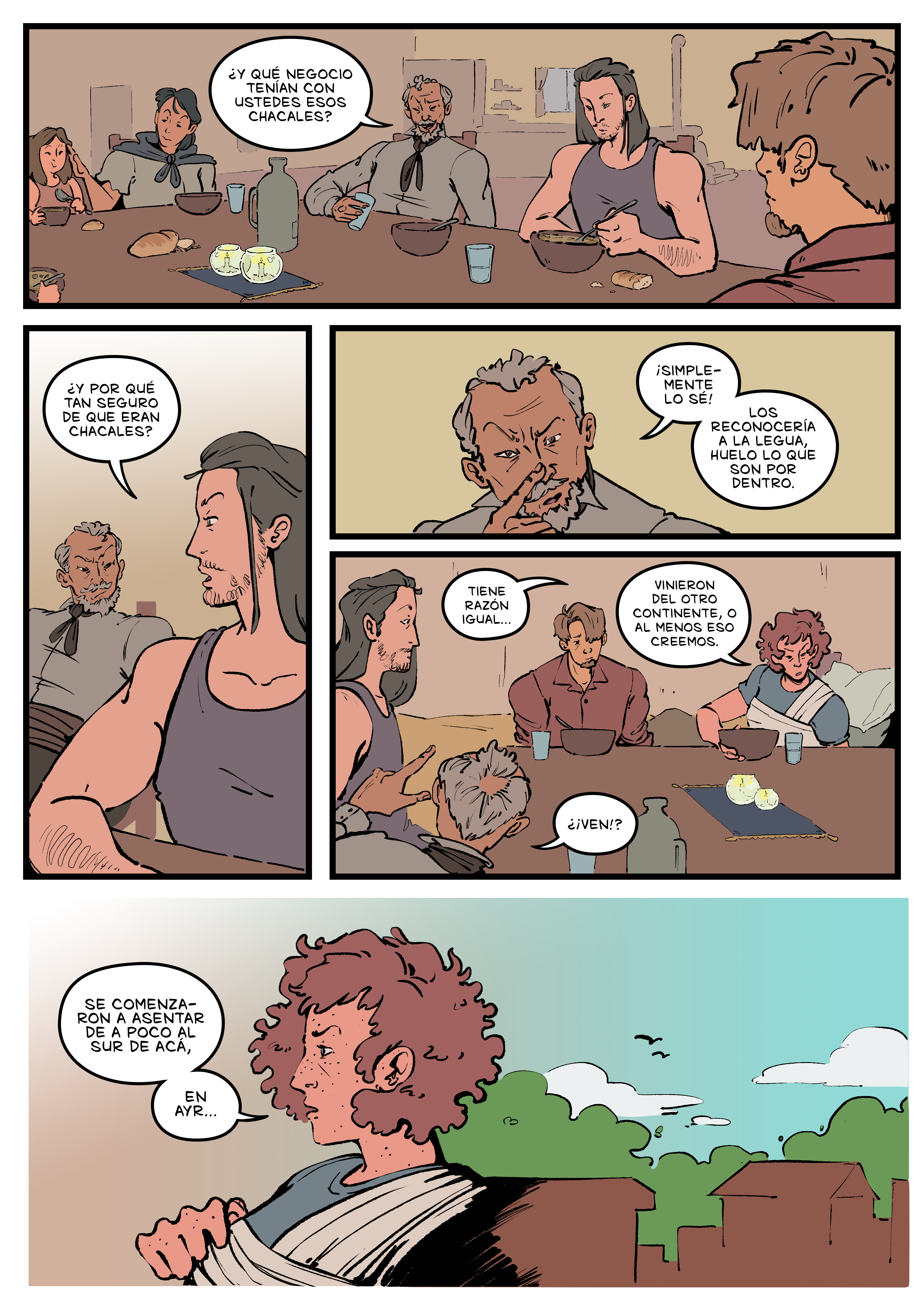 Pagina del cómic. La transcripción completa del contenido se encuentra debajo.