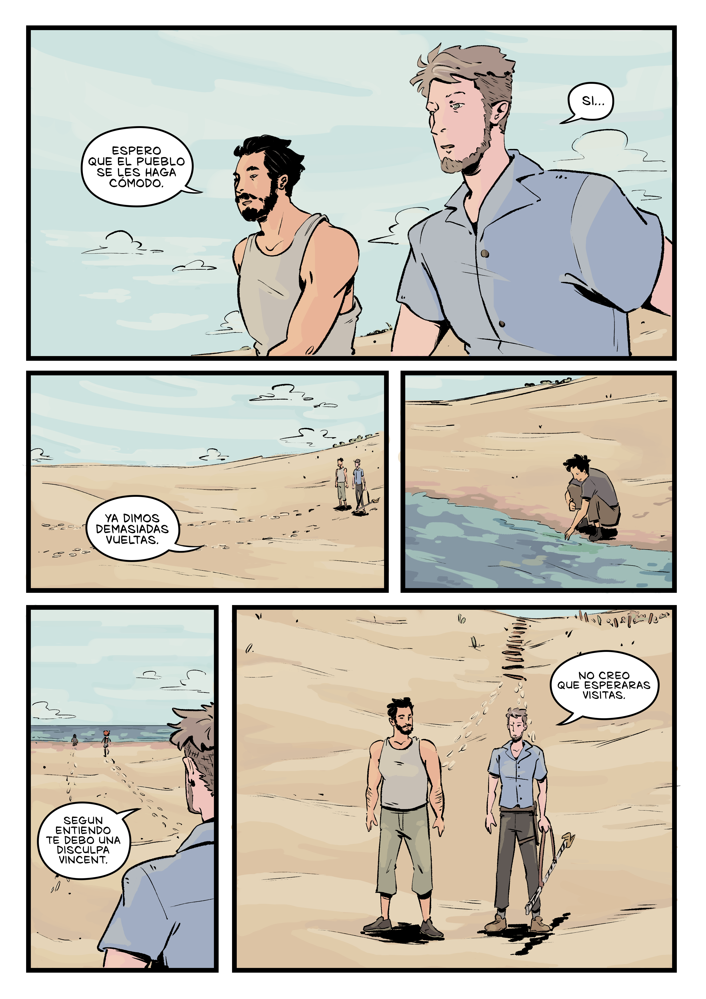 Pagina del cómic. La transcripción completa del contenido se encuentra debajo.