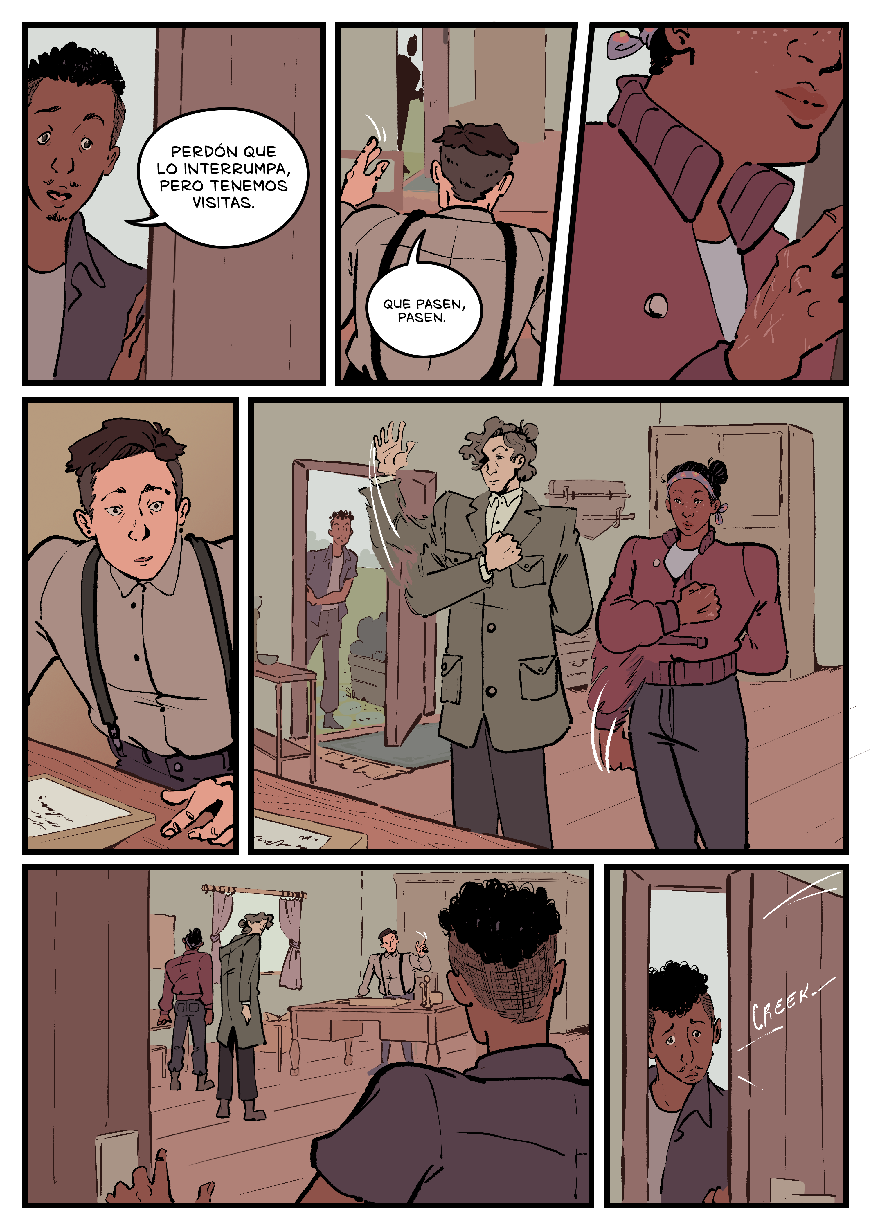 Pagina del cómic. La transcripción completa del contenido se encuentra debajo.