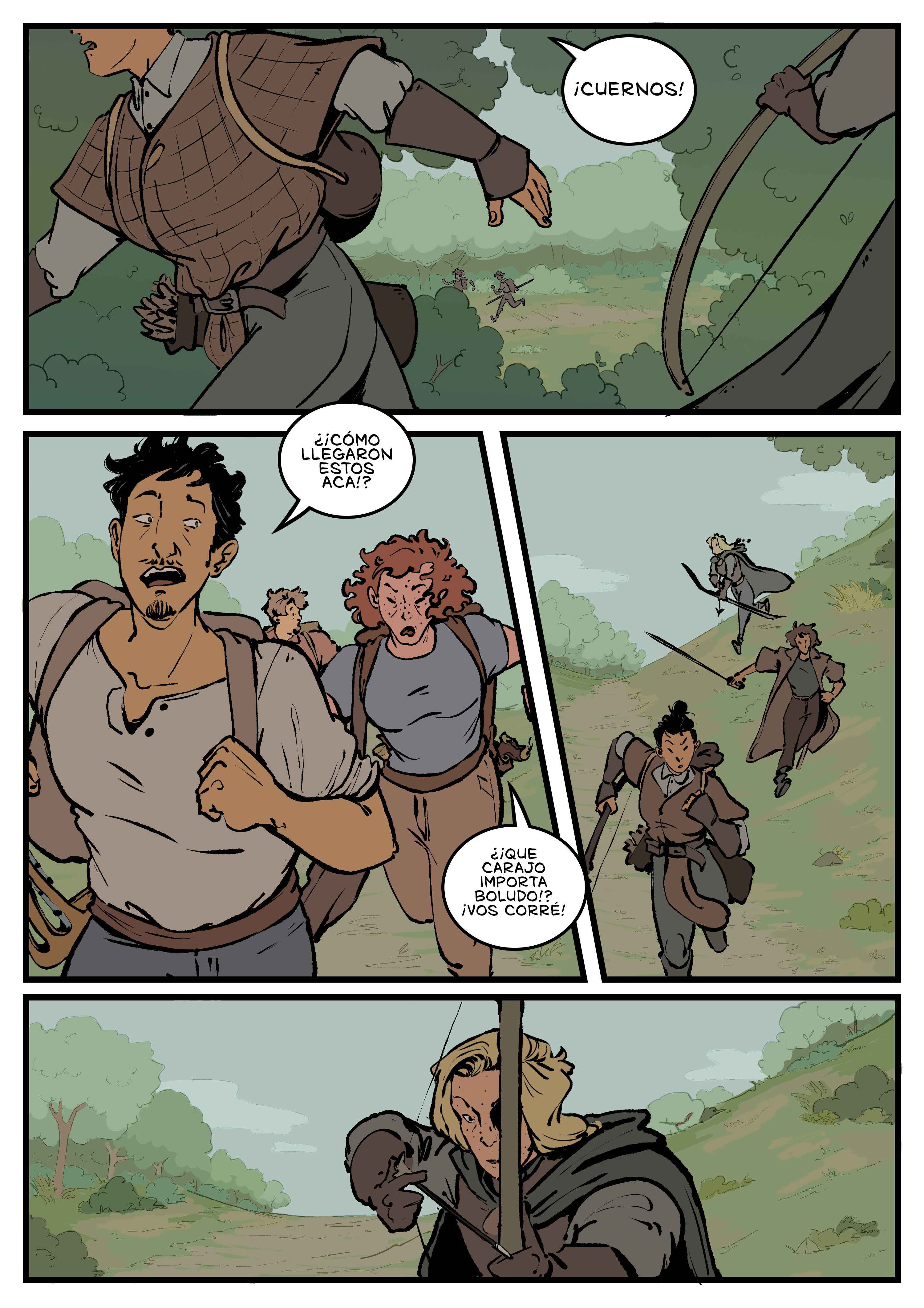 Pagina del cómic. La transcripción completa del contenido se encuentra debajo.