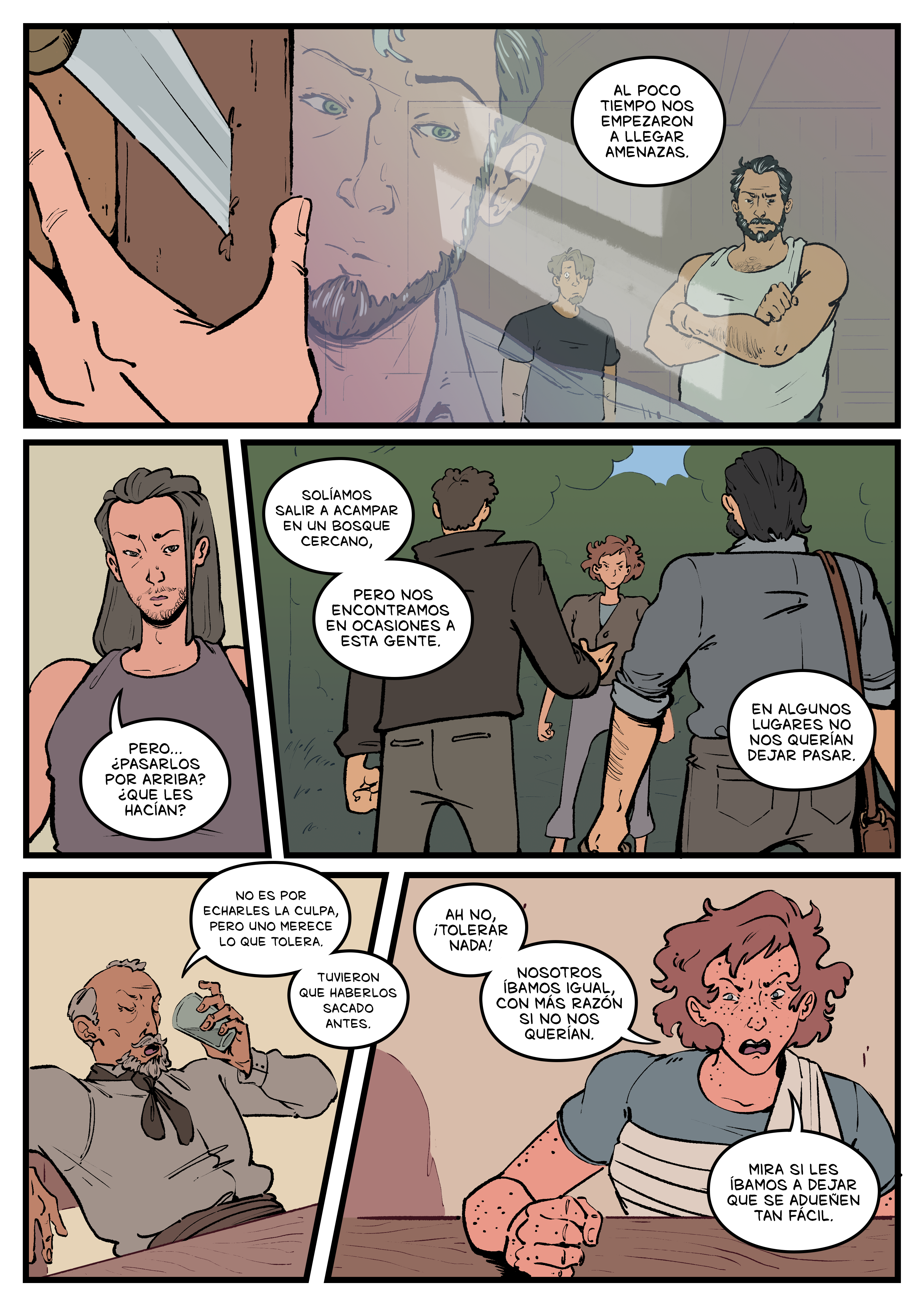 Pagina del cómic. La transcripción completa del contenido se encuentra debajo.