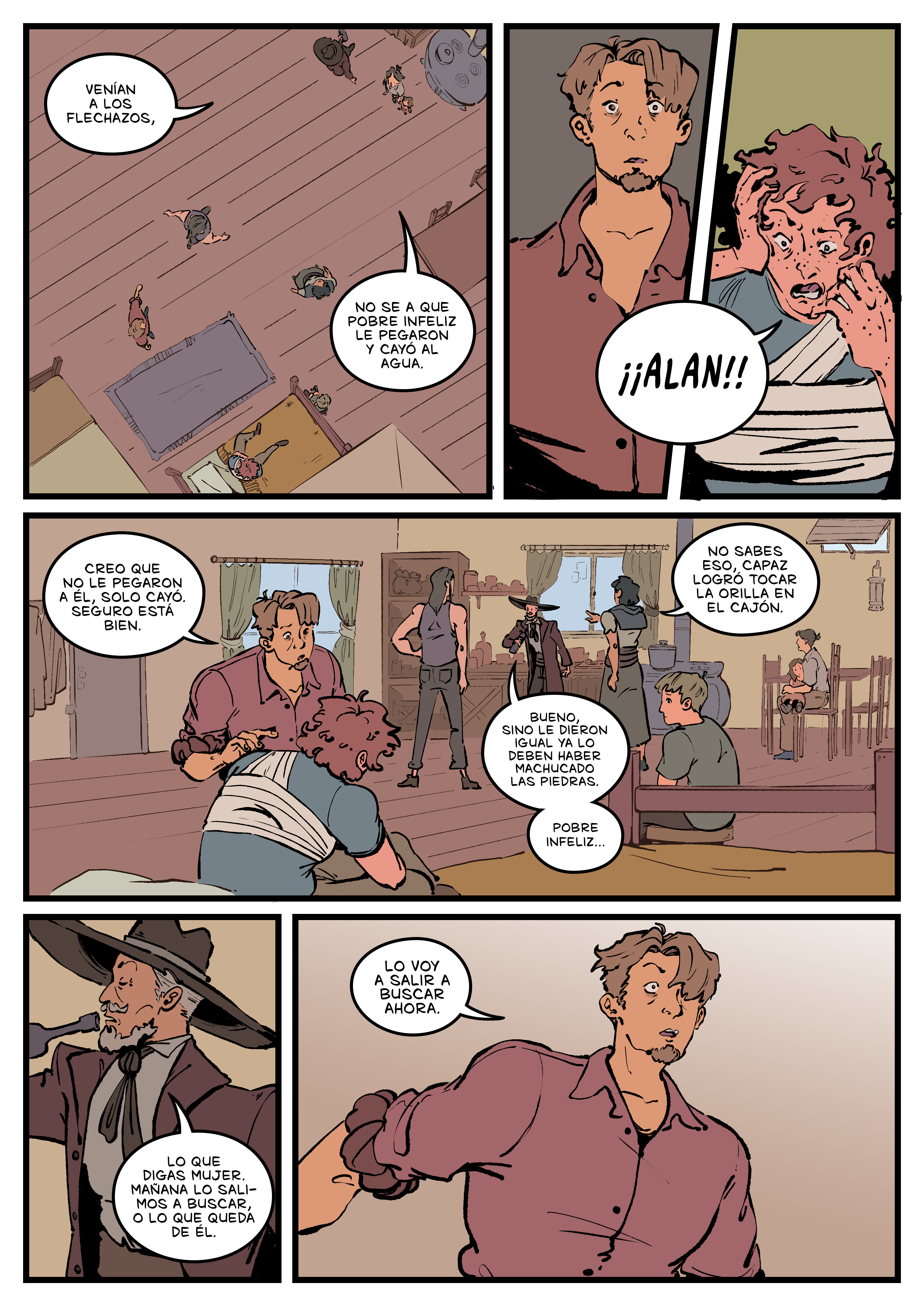 Pagina del cómic. La transcripción completa del contenido se encuentra debajo.